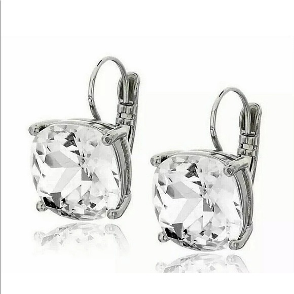 KATE SPADE SQUARE CRYSTAL LEVERBACK EARRINGS